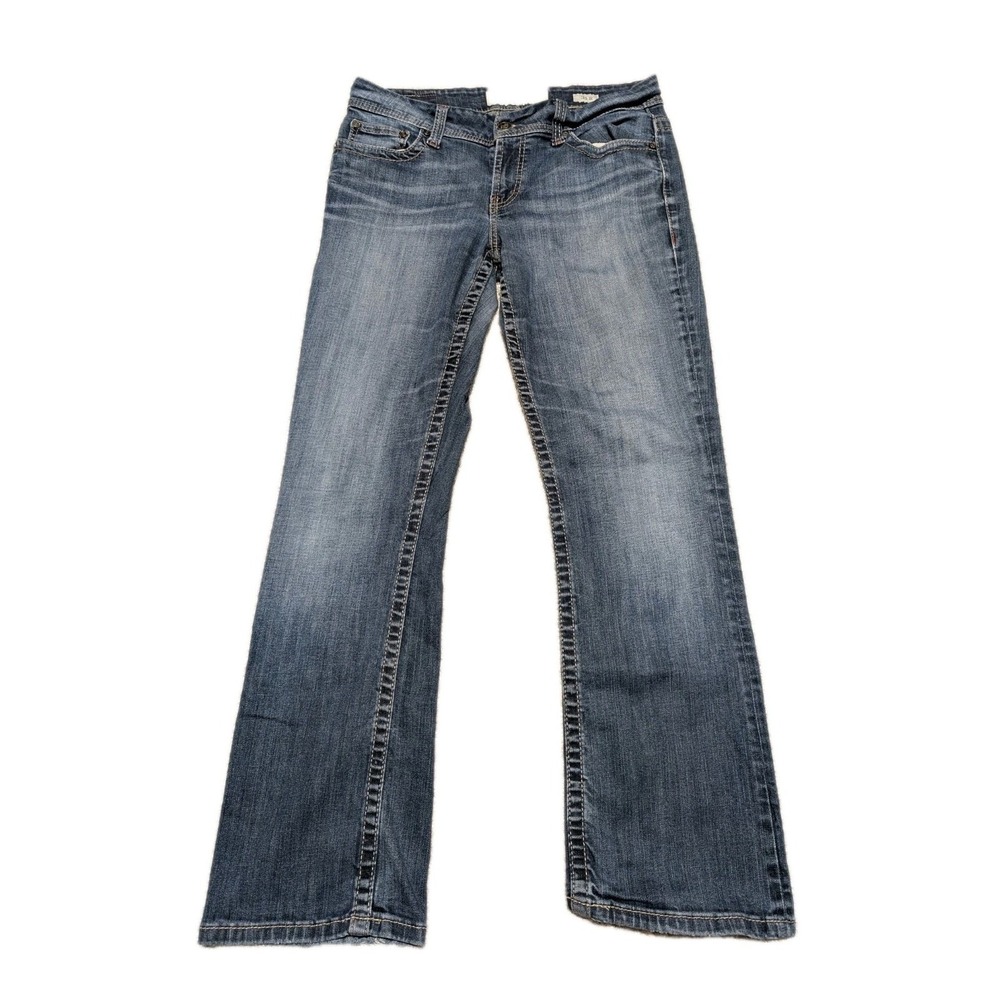 BKE Buckle Jeans Womens 29L Blue Harper Mid-Rise Bootcut‎ Whiskered Faded Cowboy